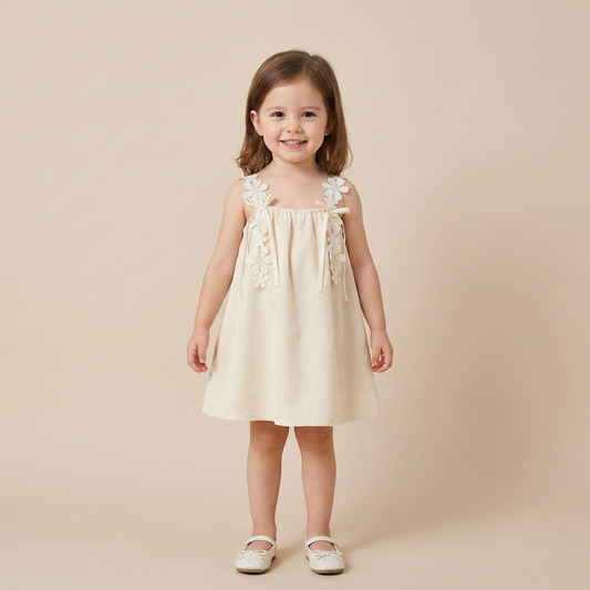 Delicate Blossom Linen Dress