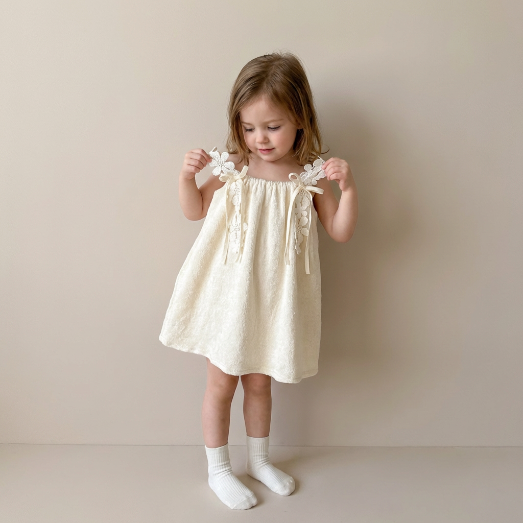 Delicate Blossom Linen Dress