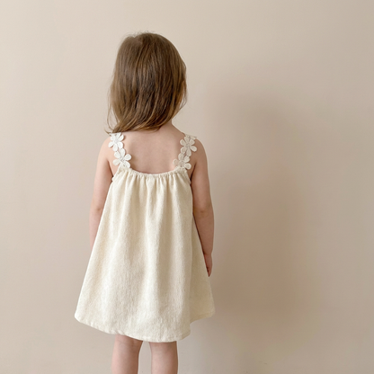 Delicate Blossom Linen Dress