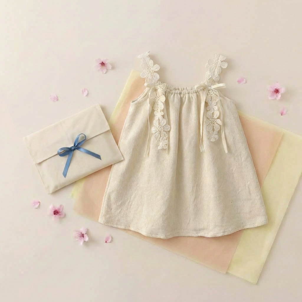 Delicate Blossom Linen Dress