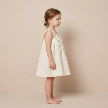 Delicate Blossom Linen Dress