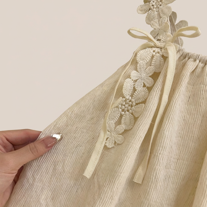 Delicate Blossom Linen Dress