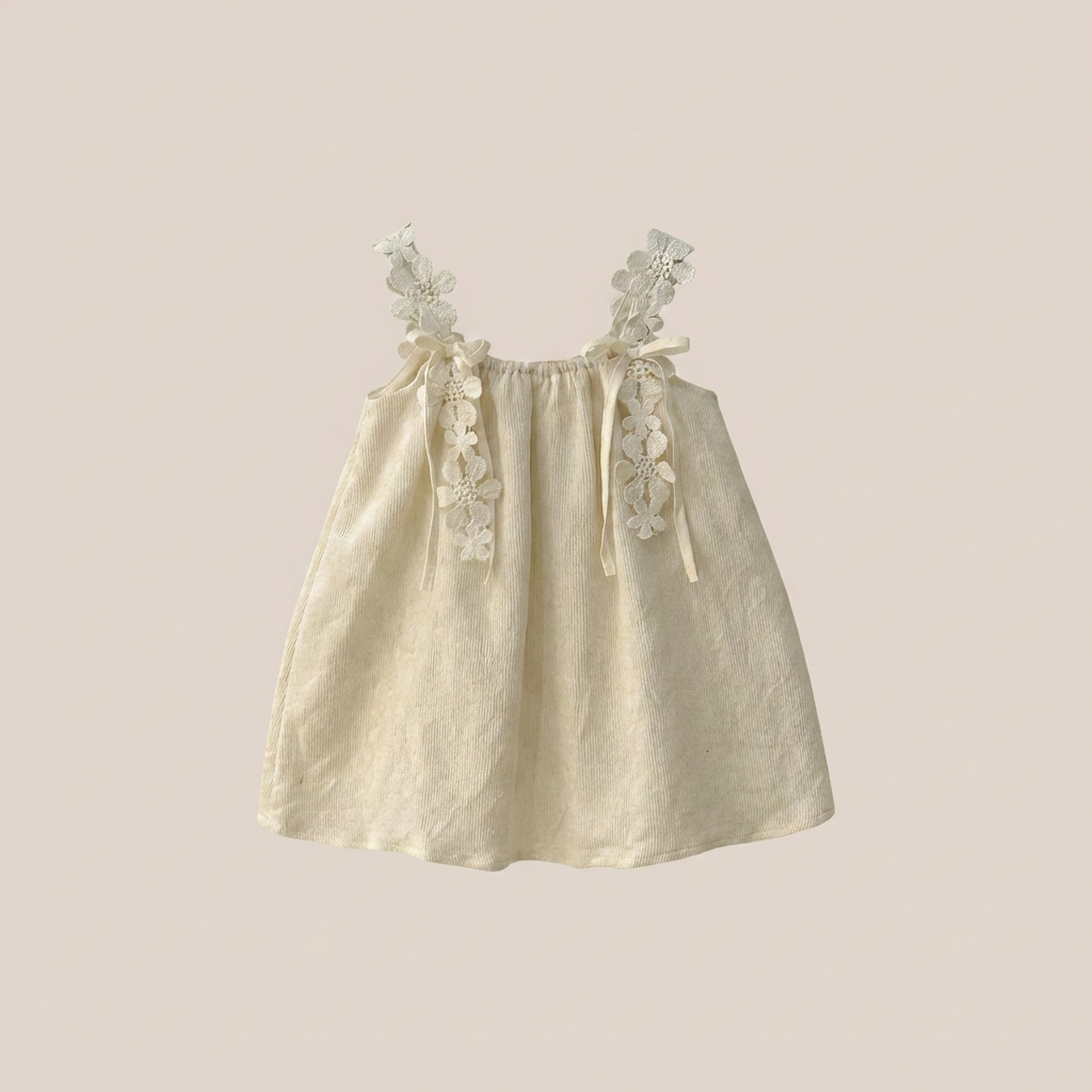 Delicate Blossom Linen Dress