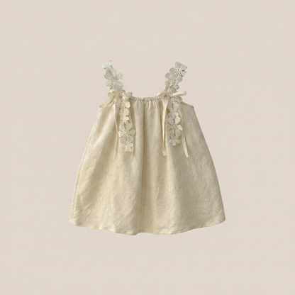 Delicate Blossom Linen Dress