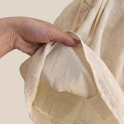Delicate Blossom Linen Dress