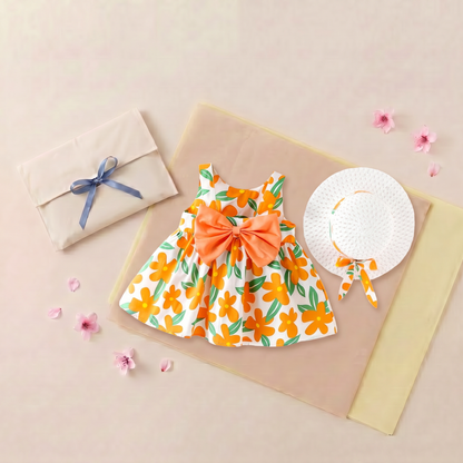 Sunny Blossom Bow Dress Set