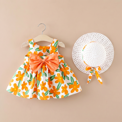 Sunny Blossom Bow Dress Set