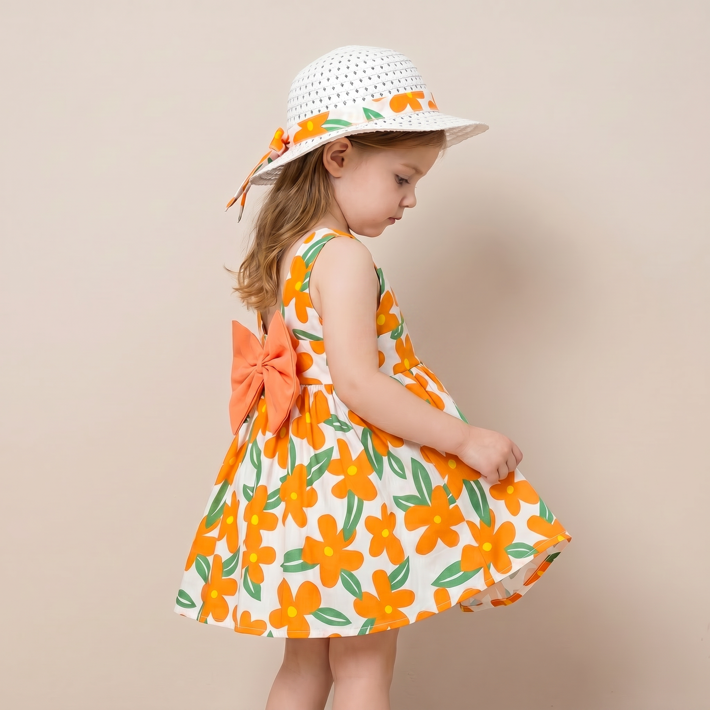 Sunny Blossom Bow Dress Set