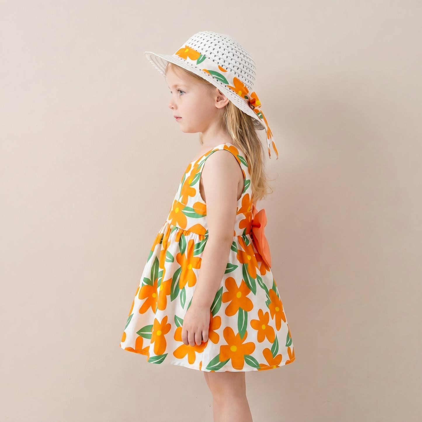 Sunny Blossom Bow Dress Set